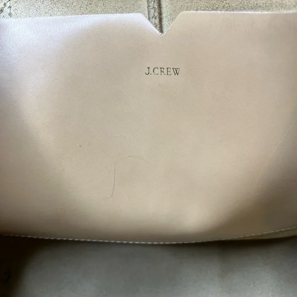 J.Crew Natural Leather Tote Bag Brown Patina Well Loved - Picture 9 of 13